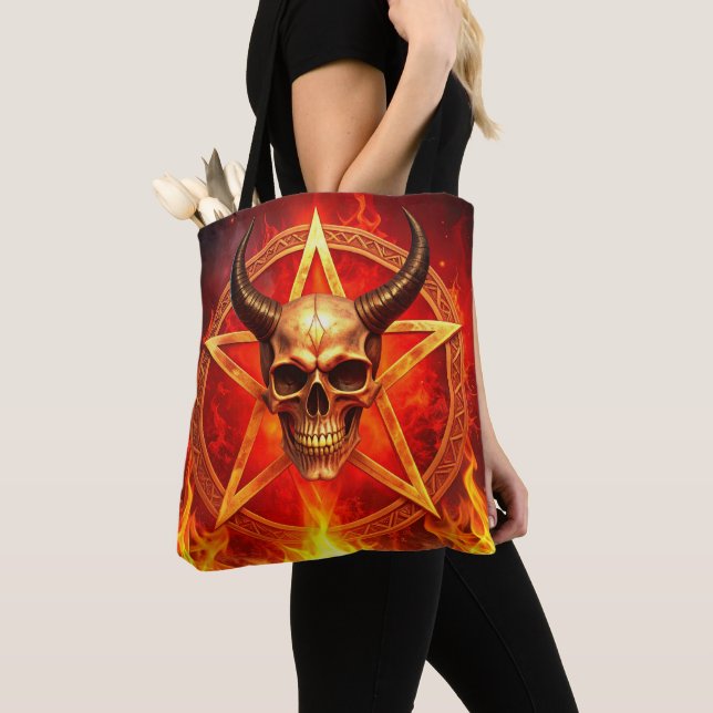 Tote Bag Demon Skull Tote (De près)