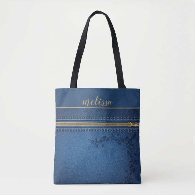 Tote Bag Déni bleu personnalisé (Devant)