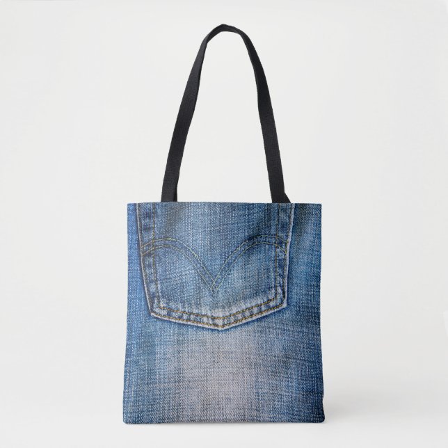Tote Bag denim bleu (Devant)