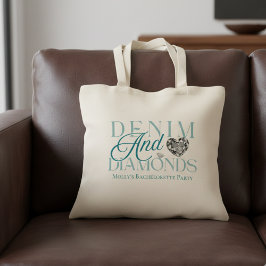 Tote Bag Denim et Diamants Enterrement de Vie de Jeune Fill