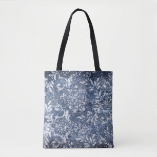 Tote Bag Denim floral défraîchi : Arrière - plan texturé gr