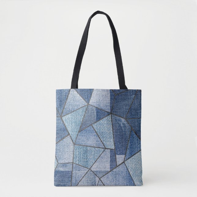 Tote Bag Dénim urbain : conception de maquillage désorganis (Devant)