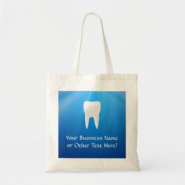 Tote Bag Dent blanche sur l'arrière - plan bleu (Devant)