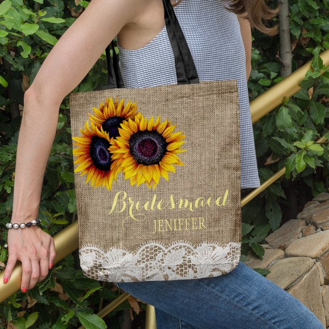 Tote Bag Dentelle de mariage de la dentelle de tournesol ru (Créateur téléchargé)