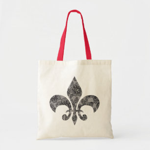 Tote Bag Dentelle Noire 1 Fleur De Lis