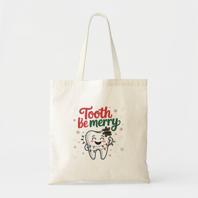 Tote Bag Dentiste dentaire Sois Joyeux Dentiste Noël (Devant)