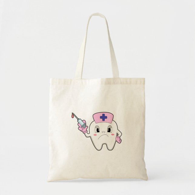 Tote Bag Dents comme infirmière avec seringue.PNG (Devant)