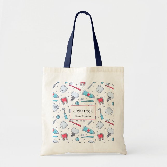 Tote Bag Dents et outils Motif dentaire (Devant)