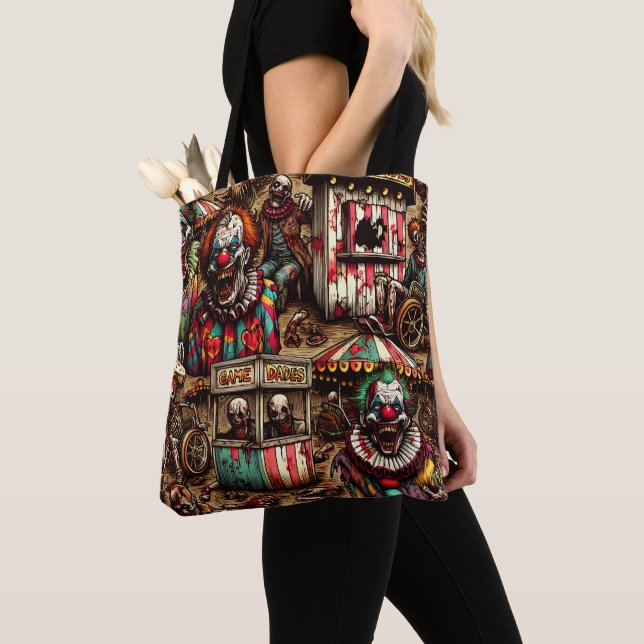 Tote Bag Déplaisant Clown Carnaval Zombie Halloween (De près)