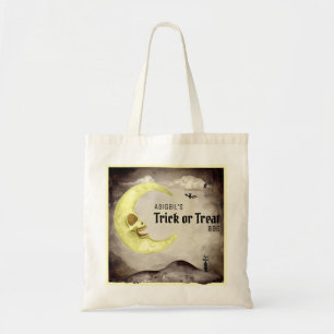 Tote Bag Déplaisant Lune Éffrayant Tricot Treat Grungy Aqua