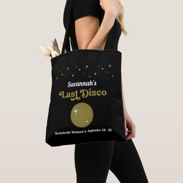 Tote Bag Dernier Disco Bride Bachelorette Party Super Retro (De près)