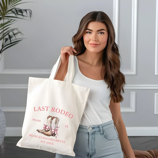 Tote Bag Dernier Rodeo Western Coquette bottes Bachelorette (Créateur téléchargé)