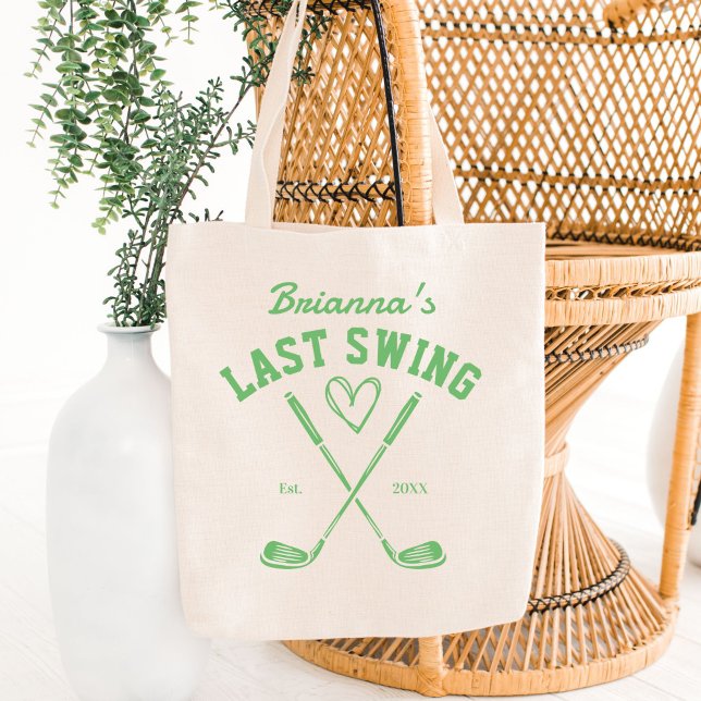 Tote Bag Dernière balançoire golf country club Bachelorette (Last swing golf country club Bachelorette party favors personalized Tote Bag bridesmaids gifts)