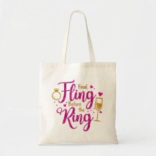 Tote Bag Dernière Folie Avant Le Mariage Paillettes Roses