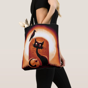 Tote Bag Derpy Halloween Chat par Tombstone