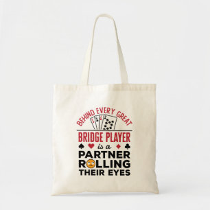 Tote Bag Derrière chaque grand joueur de pont drôle dire dr