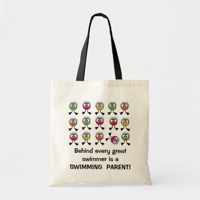 Tote Bag Derrière chaque grand nageur est un PARENT de (Devant)