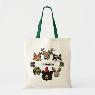 Tote Bag Des animaux de forêt mignons et amicaux, ajoutez v