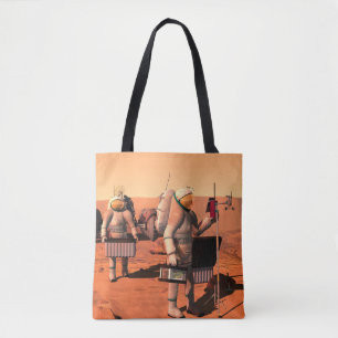 Tote Bag Des Astronautes Mettent En Place Du Matériel Météo