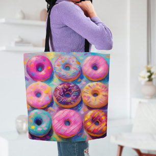 Tote Bag Des beignets colorés Art Abstrait moderne