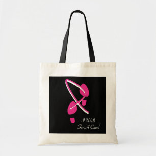 Tote Bag Des empreintes de pas roses de ruban je marche