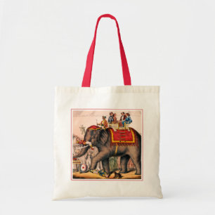 Tote Bag Des Hommes Accompagnent Un Acte De Cirque Avec Un