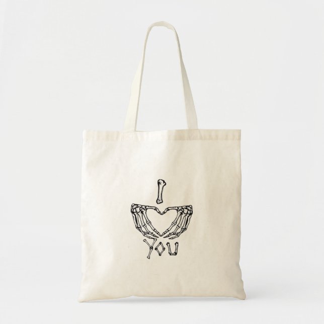 Tote Bag Des Mains De Squelette Qui Font Un Coeur (Devant)