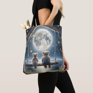 Tote Bag Des nounours sur une aile au clair de lune