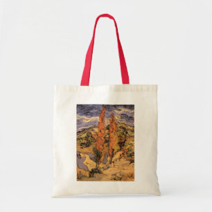 Tote Bag Des peupliers sur la route à travers les collines 