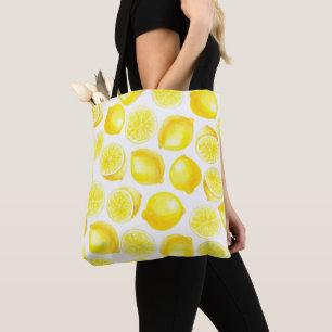 Tote Bag Design citrons aquarelle
