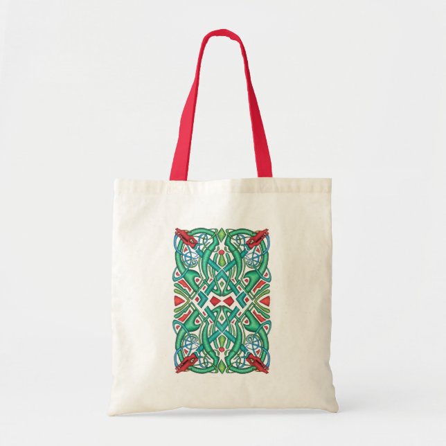 Tote Bag Design complexe des têtes de dragon de noeud celti (Devant)