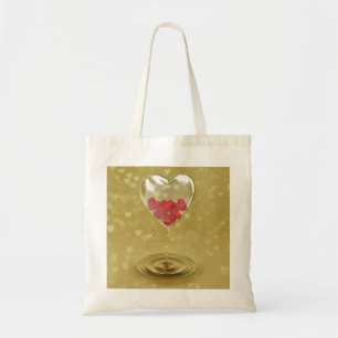 Tote Bag Design de coeur en verre romantique