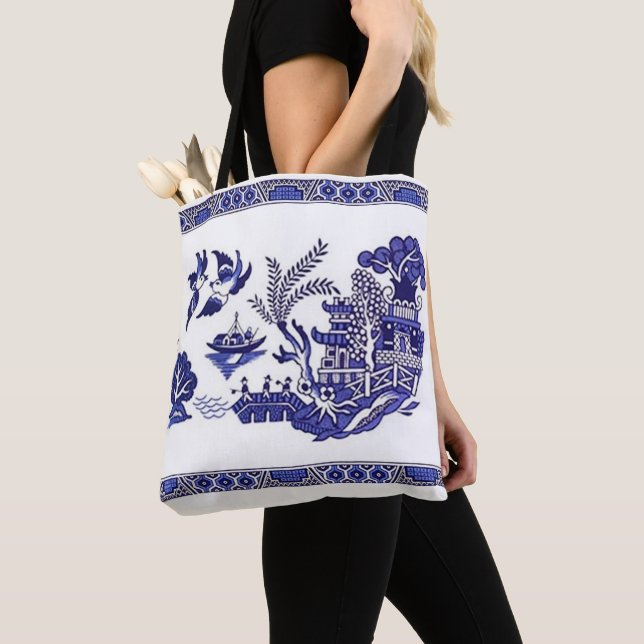 Tote Bag Design de la Chine bleu sauvage (De près)