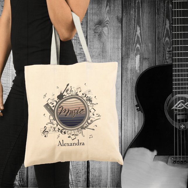 Tote Bag Design de notes de musique moderne (Créateur téléchargé)