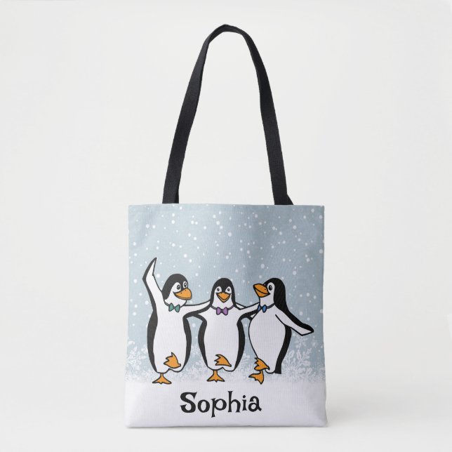 Tote Bag Design de pingouins dansants (Devant)