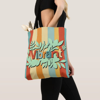 Tote Bag Design de texte coloré botanique dynamique