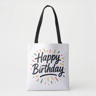 Tote Bag Design élégant de calligraphie d'anniversaire