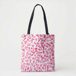 Tote Bag Design feuille d'aquarelle rouge