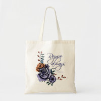 Design floral avec citation biblique "Réjouissez t