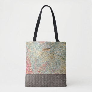 Tote Bag Design floral sur un arrière - plan d'aquarelle ma