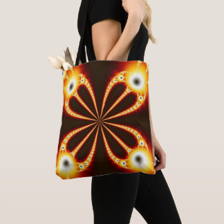 Tote Bag Design géométrique noir et orange