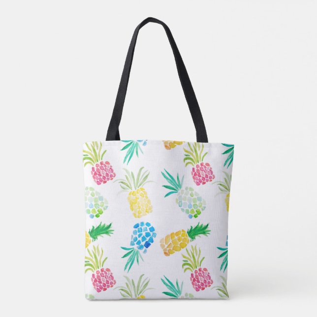 Tote Bag Design moderne d'ananas en aquarelle (Dos)
