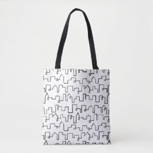Tote Bag Design moderne peint Cityscape