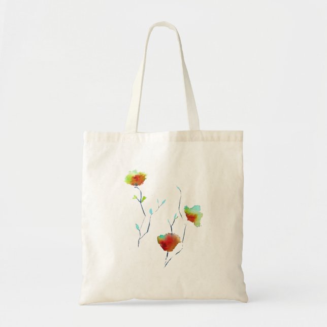 Tote Bag Design moderne simple d'art floral abstrait (Devant)
