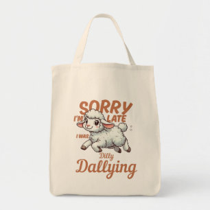 Tote Bag Désolé d'être en retard, je lambinais Fun agneau