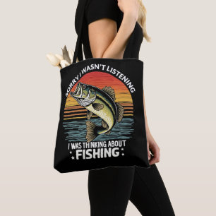 Tote Bag Désolé, je n'écoutais pas que je pensais au poisso