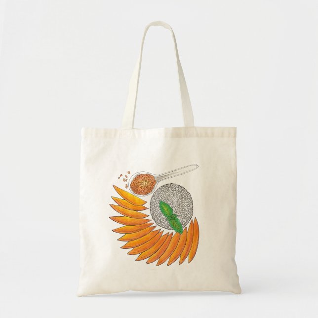 Tote Bag Dessert De Riz Sticky Mango Cuisine Thaïlandaise (Devant)