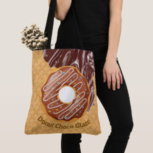 Tote Bag Dessert, Donut Choco Glaze, Chocolat Fondu 