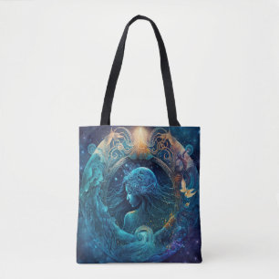Tote Bag Dessin à l'aquarelle du signe du zodiaque Verseau