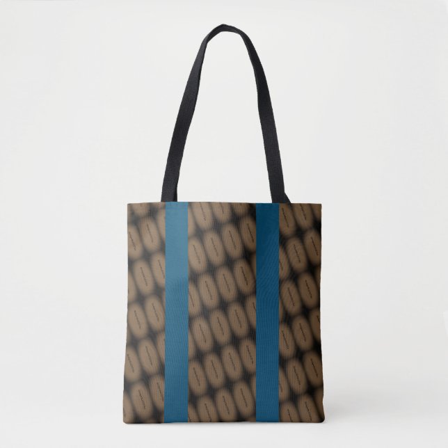 Tote Bag Dessin abstrait MODERNE - bleu brun noir (Devant)